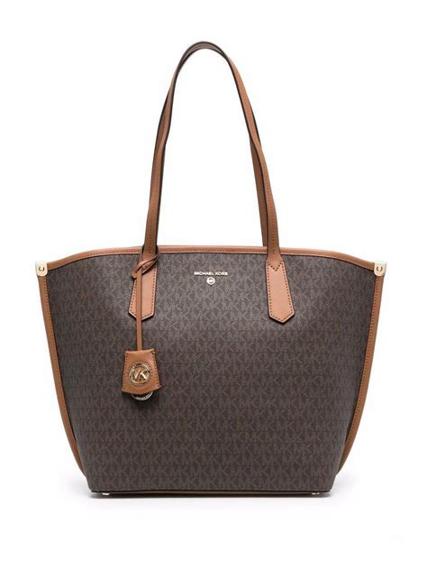 michael kors canvas tote brown|michael kors jane large tote.